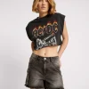 ONE TEASPOON Faded Black Cargo Legend Mom Fit Shorts | Women Denim Shorts