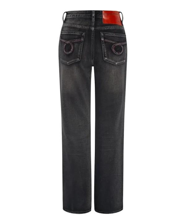 ONE TEASPOON Faded Black Charlie Slim High Waist Bootcut Jeans | Women Denim Jeans