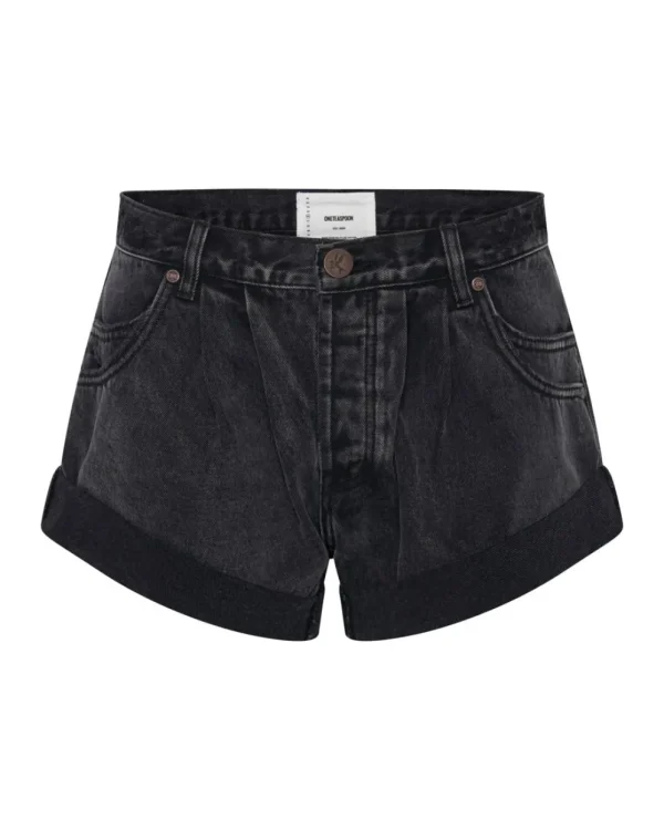 ONE TEASPOON Faded Black Smiths Tailored Low Waist Denim Shorts | Women Denim Shorts