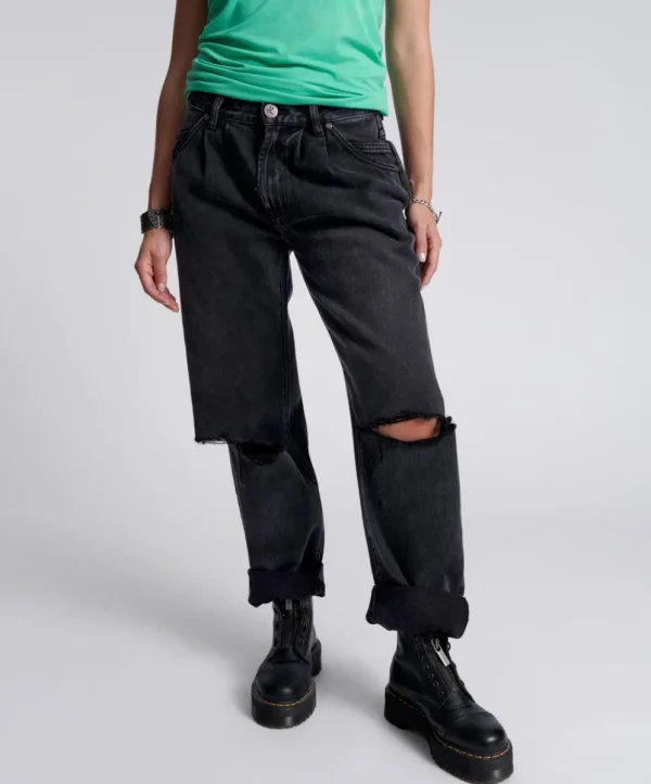 ONE TEASPOON Faded Black Smiths Trouser Jeans | Women Denim Jeans