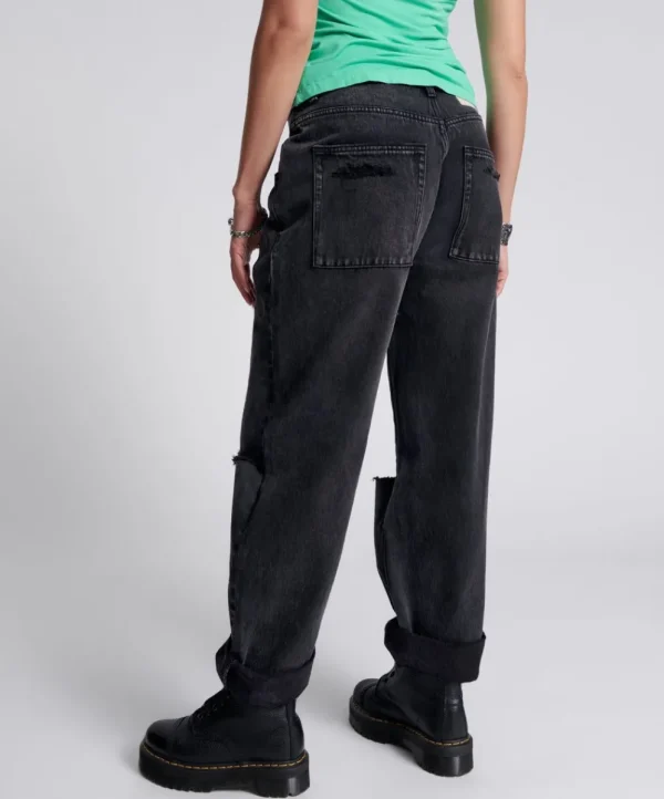 ONE TEASPOON Faded Black Smiths Trouser Jeans | Women Denim Jeans