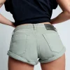 ONE TEASPOON Faded Khaki Bandits Low Waist Denim Shorts | Women Denim Shorts