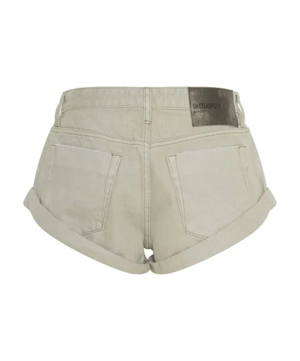 ONE TEASPOON Faded Khaki Bandits Low Waist Denim Shorts | Women Denim Shorts