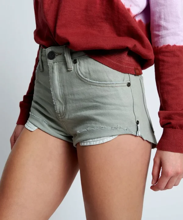 ONE TEASPOON Faded Khaki The One Shorts | Women Denim Shorts