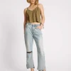 ONE TEASPOON Fleetwood Zipped Hooligans Mid Waist Relaxed Cropped Jeans | Women Denim Jeans