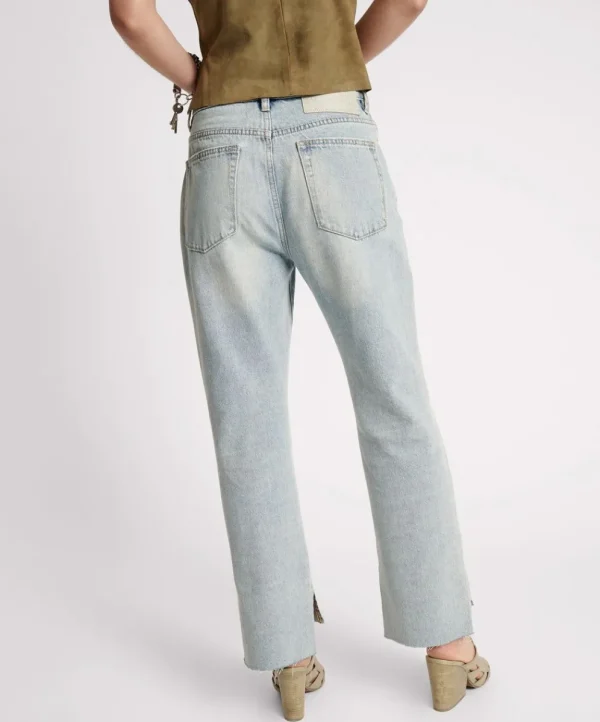 ONE TEASPOON Fleetwood Zipped Hooligans Mid Waist Relaxed Cropped Jeans | Women Denim Jeans