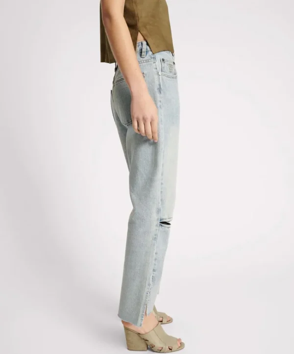 ONE TEASPOON Fleetwood Zipped Hooligans Mid Waist Relaxed Cropped Jeans | Women Denim Jeans