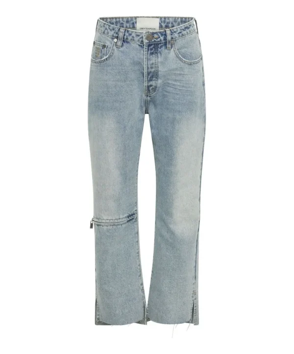 ONE TEASPOON Fleetwood Zipped Hooligans Mid Waist Relaxed Cropped Jeans | Women Denim Jeans