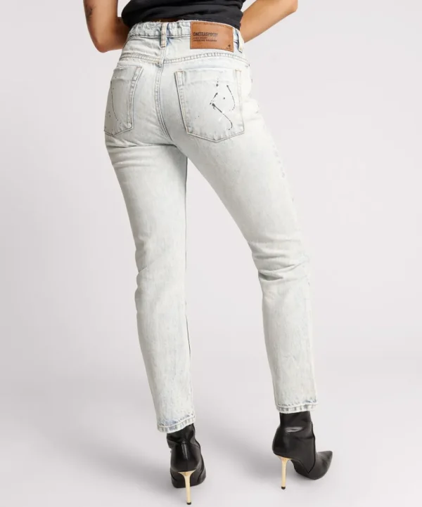 ONE TEASPOON Florence Painted High Waist Awesome Baggies Straight Leg Jeans | Women Denim Jeans