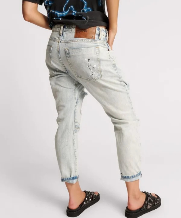 ONE TEASPOON Florence Painted Saints Boyfriend Jeans | Women Denim Jeans