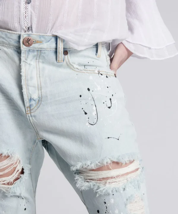 ONE TEASPOON Florence Painted Saints Boyfriend Jeans | Women Denim Jeans