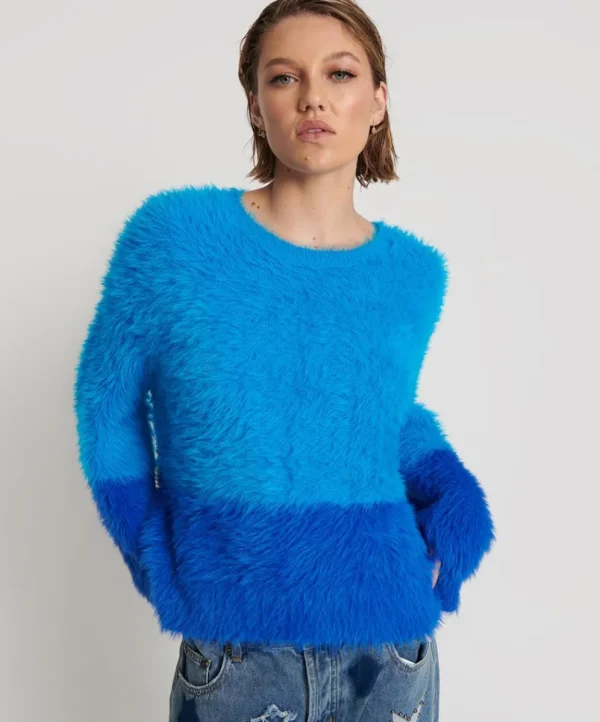 ONE TEASPOON Fluffy Colour Blocked Sweater | Women Knitwear