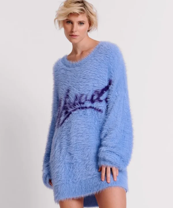 ONE TEASPOON Fluffy Cornflower Howdy Knit Sweater Dress | Women Knitwear