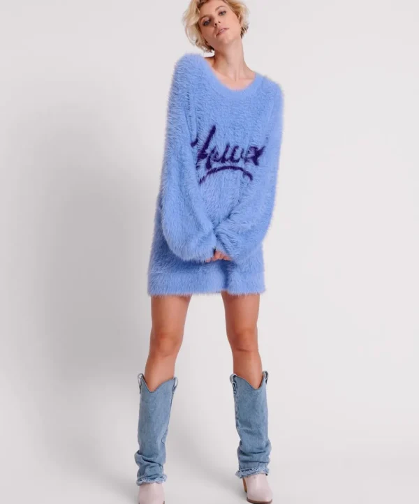 ONE TEASPOON Fluffy Cornflower Howdy Knit Sweater Dress | Women Knitwear