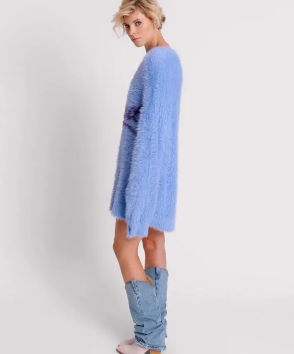 ONE TEASPOON Fluffy Cornflower Howdy Knit Sweater Dress | Women Knitwear