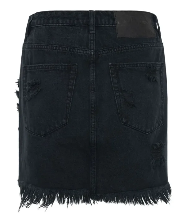 ONE TEASPOON Fox Black 2020 Mini High Waist Denim Skirt | Women Denim Skirts