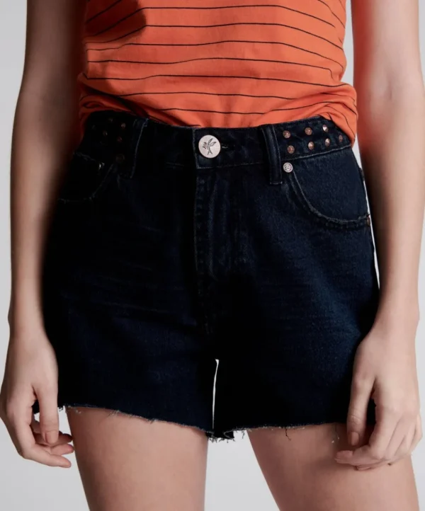 ONE TEASPOON Fox Black Legend Mom Fit Shorts | Women Denim Shorts