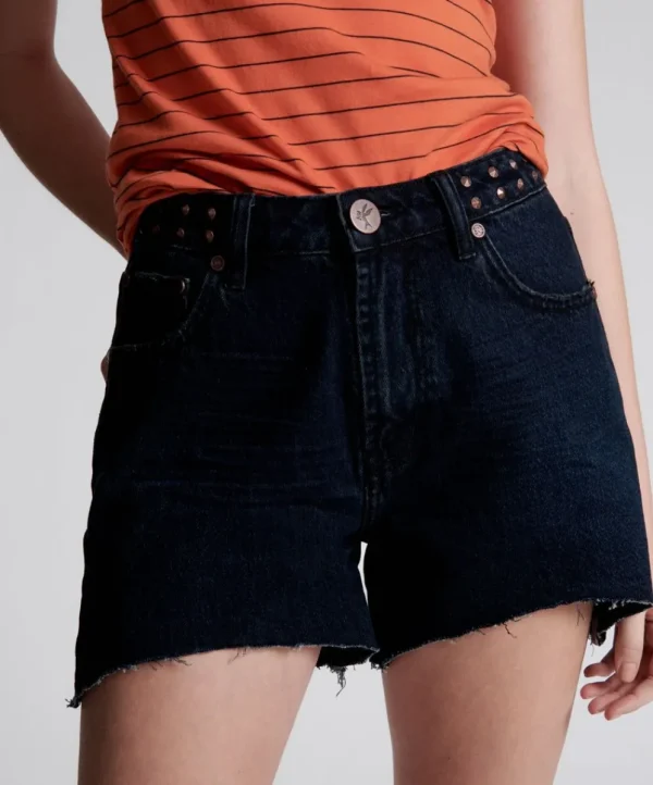 ONE TEASPOON Fox Black Legend Mom Fit Shorts | Women Denim Shorts