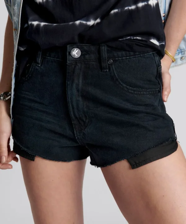 ONE TEASPOON Fox Black The One Fitted Cheeky Denim Shorts | Women Denim Shorts