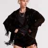 ONE TEASPOON Gothic Rodeo Fringed Suede Studded Jacket | Women Jackets