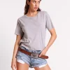 ONE TEASPOON Grey Marle Lucky 8 Boyfriend Tee | Women Tees & Tanks