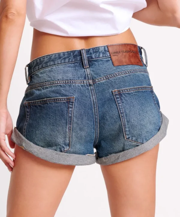 ONE TEASPOON Gritty Blue Bandit Low Waist Denim Shorts | Women Denim Shorts