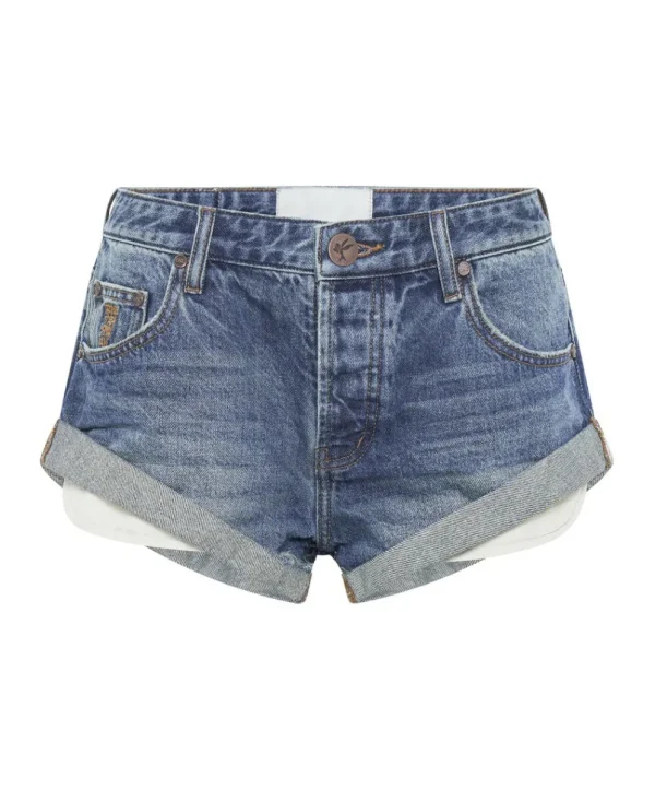 ONE TEASPOON Gritty Blue Bandit Low Waist Denim Shorts | Women Denim Shorts