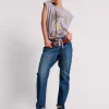 ONE TEASPOON Gritty Blue Shabbies Drawstring Boyfriend Jeans | Women Denim Jeans