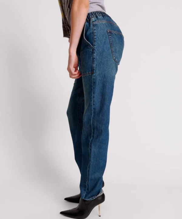 ONE TEASPOON Gritty Blue Shabbies Drawstring Boyfriend Jeans | Women Denim Jeans