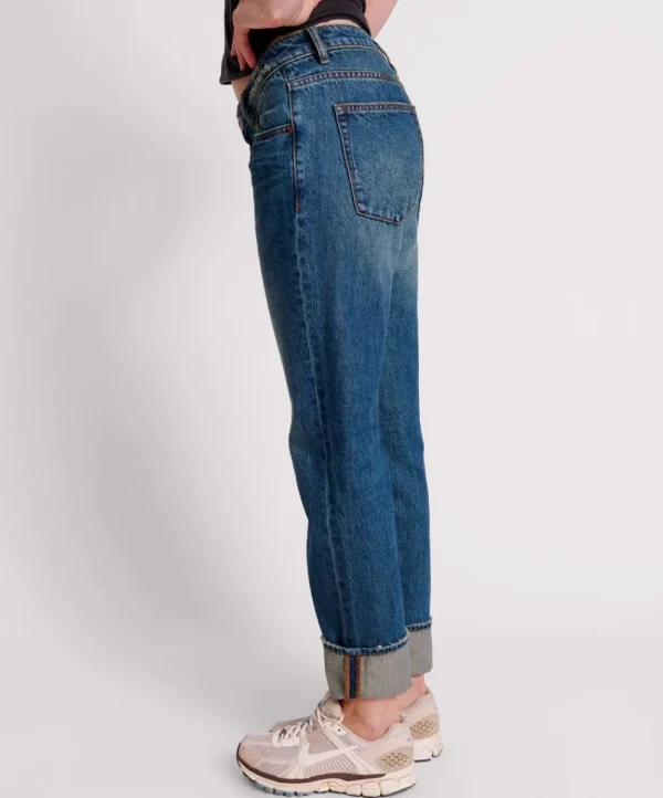 ONE TEASPOON Gritty Blue Truckers Low Waist Straight Leg Jeans | Women Denim Jeans