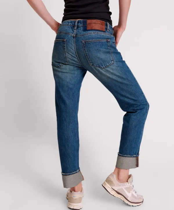 ONE TEASPOON Gritty Blue Truckers Low Waist Straight Leg Jeans | Women Denim Jeans