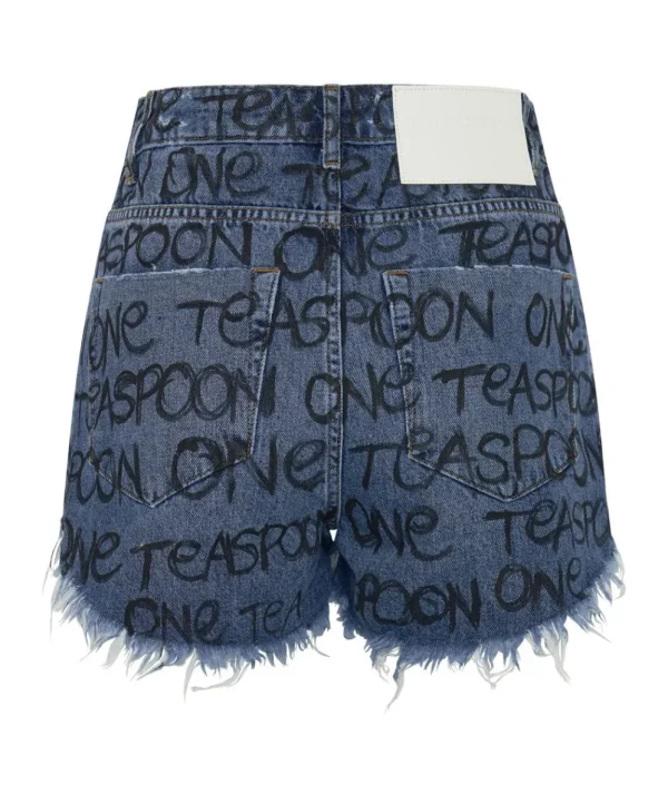 ONE TEASPOON Hand Graffiti Bonita High Waist Denim Shorts | Women Denim Shorts