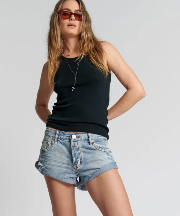 ONE TEASPOON Hendrixe Bandits Low Waist Denim Shorts | Women Denim Shorts