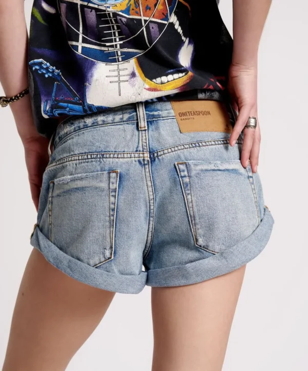 ONE TEASPOON Hendrixe Bandits Low Waist Denim Shorts | Women Denim Shorts