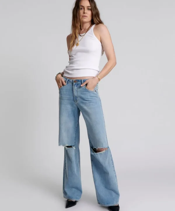 ONE TEASPOON Hendrixe Jackson Mid Waist Wide Leg Jeans | Women Denim Jeans