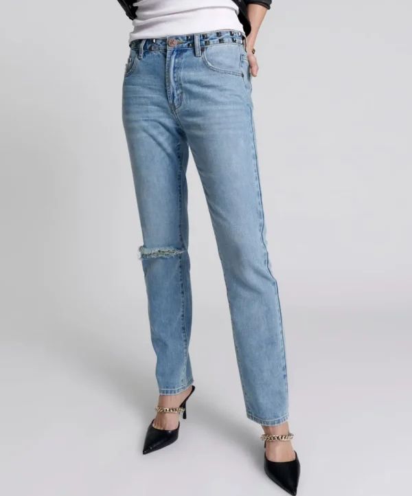 ONE TEASPOON Hendrixe Truckers Mid Rise Straight Leg Jeans | Women Denim Jeans