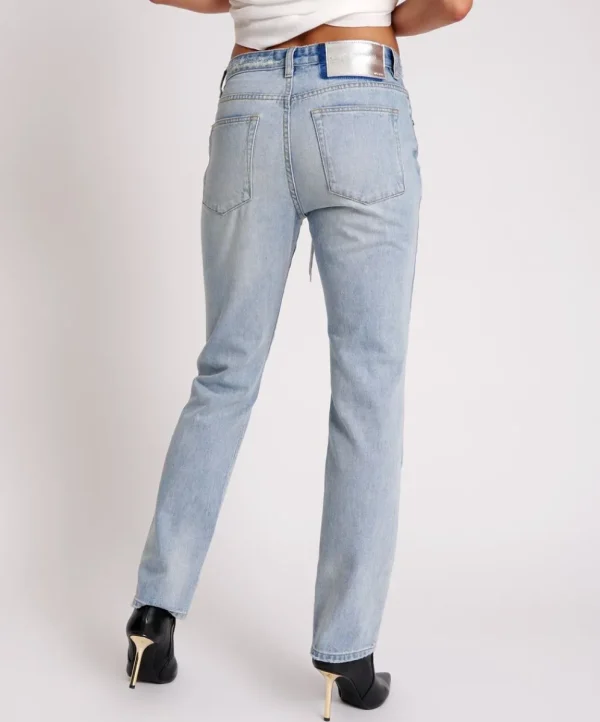 ONE TEASPOON Hendrixe Truckers Mid Waist Straight Leg Jeans | Women Denim Jeans