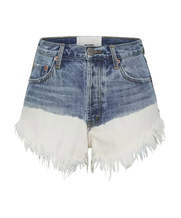 ONE TEASPOON Hollywood Dip Dye Outlaws Mid Length Denim Shorts | Women Denim Shorts