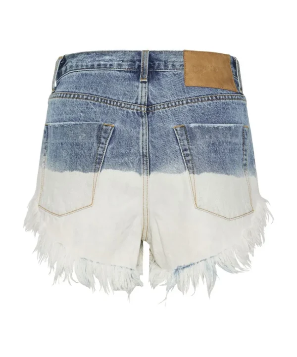 ONE TEASPOON Hollywood Dip Dye Outlaws Mid Length Denim Shorts | Women Denim Shorts