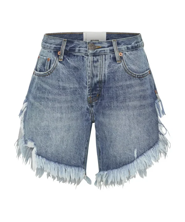 ONE TEASPOON Hollywood Frankies Long Length Denim Shorts | Women Denim Shorts