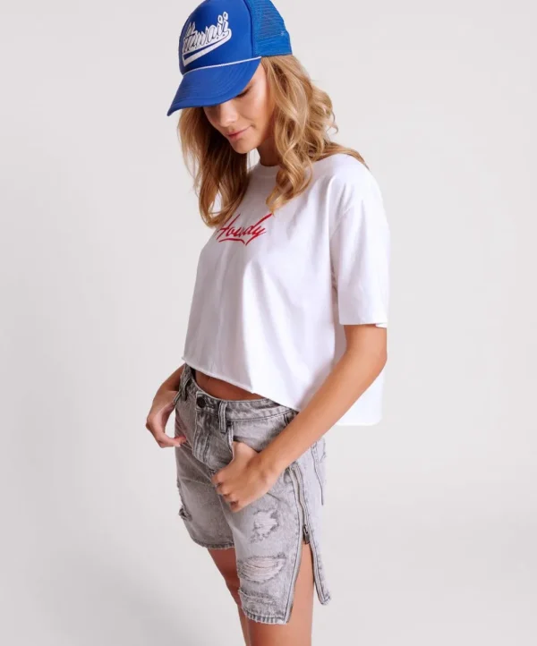 ONE TEASPOON Howdy Boxy Crop Tee | Women Graphic Tees