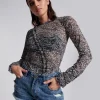 ONE TEASPOON Interference Ruffle Party Longsleeve Top | Women Tops