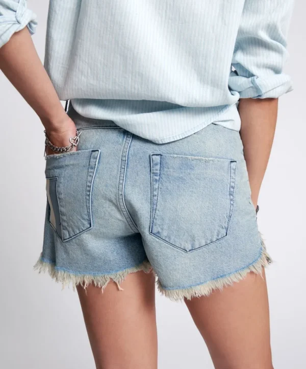 ONE TEASPOON Jailbird Le Wolves Mid Waist Denim Shorts | Women Denim Shorts