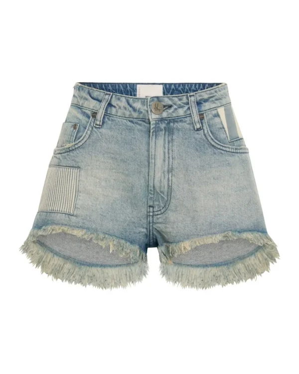 ONE TEASPOON Jailbird Le Wolves Mid Waist Denim Shorts | Women Denim Shorts