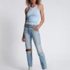 ONE TEASPOON Jailbird Truckers Mid Rise Straight Leg Jeans | Women Denim Jeans