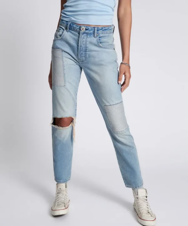 ONE TEASPOON Jailbird Truckers Mid Rise Straight Leg Jeans | Women Denim Jeans