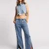 ONE TEASPOON Johnny Blue Star Roadhouse Wide Leg Drawstring Jeans | Women Denim Jeans