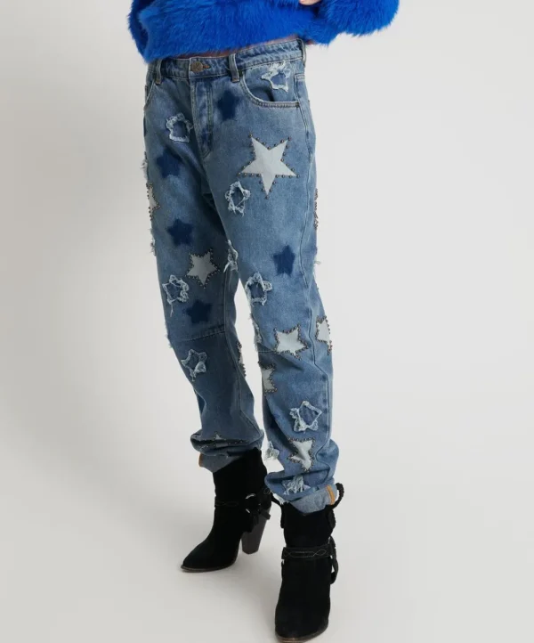 ONE TEASPOON Johnny Blue Star Saints Boyfriend Jeans | Women Denim Jeans