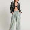 ONE TEASPOON Kansas Blue Denim Parachute Pants | Women Denim Jeans