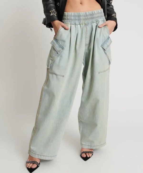 ONE TEASPOON Kansas Blue Denim Parachute Pants | Women Denim Jeans